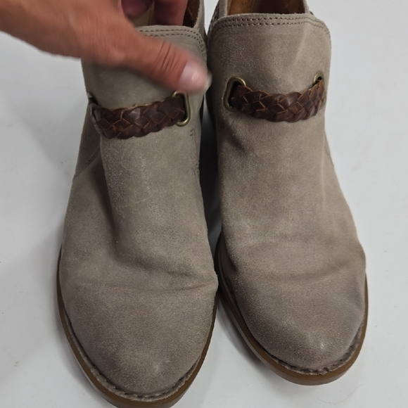 Born Gray and Brown Ankle Booties with Braided Detail - Picture 16 of 16